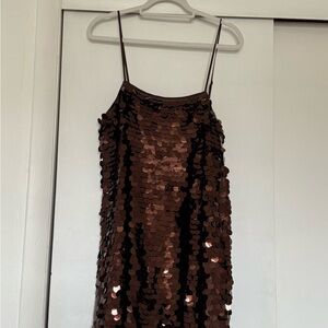 A New Day Brown Sequin Mini Dress